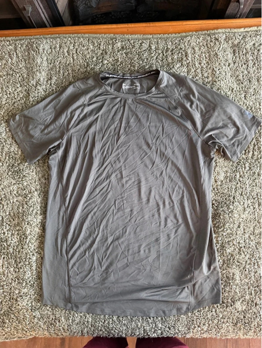 Under Armour Men's HeatGear Fitted Short Sleeve Shirt Large Gray